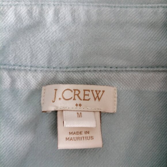 J. Crew Womens Sky Blue Long Sleeve Striped Flannel Button up Shirt Size M - Picture 5 of 7